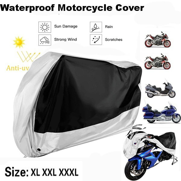 L Motorcycle Outdoor Waterproof Cover UV Protector Motorbike Rain Dust Sun Cover 